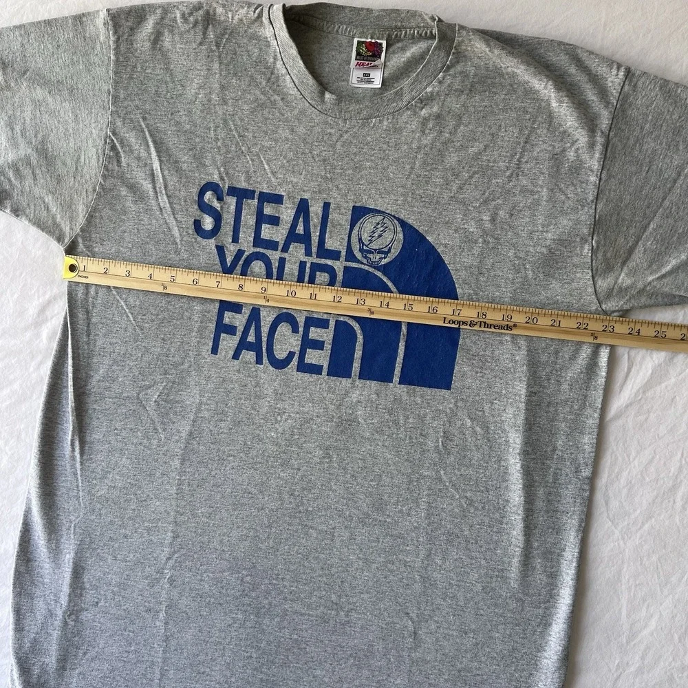 VTG 90s Grateful Dead Steal Your Face North Face Parody Lot Shirt XXL Dbl Stitch